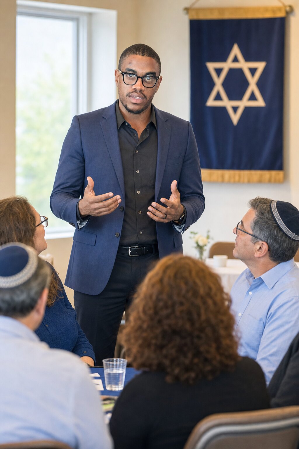 Bryant briefing a community board