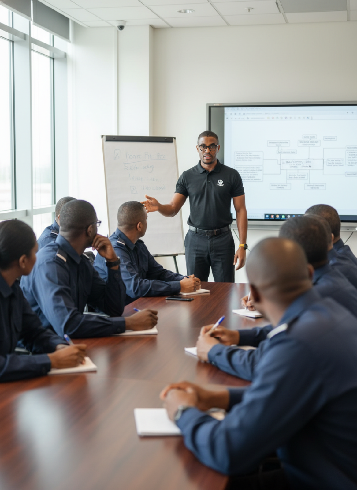 Bryant presenting to a room of officers